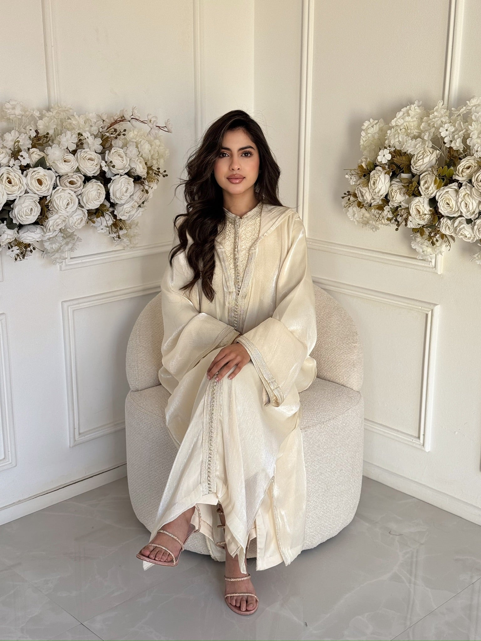 Elegant Moroccan jellaba inspired by caftan and takchita for Ramadan and Eid