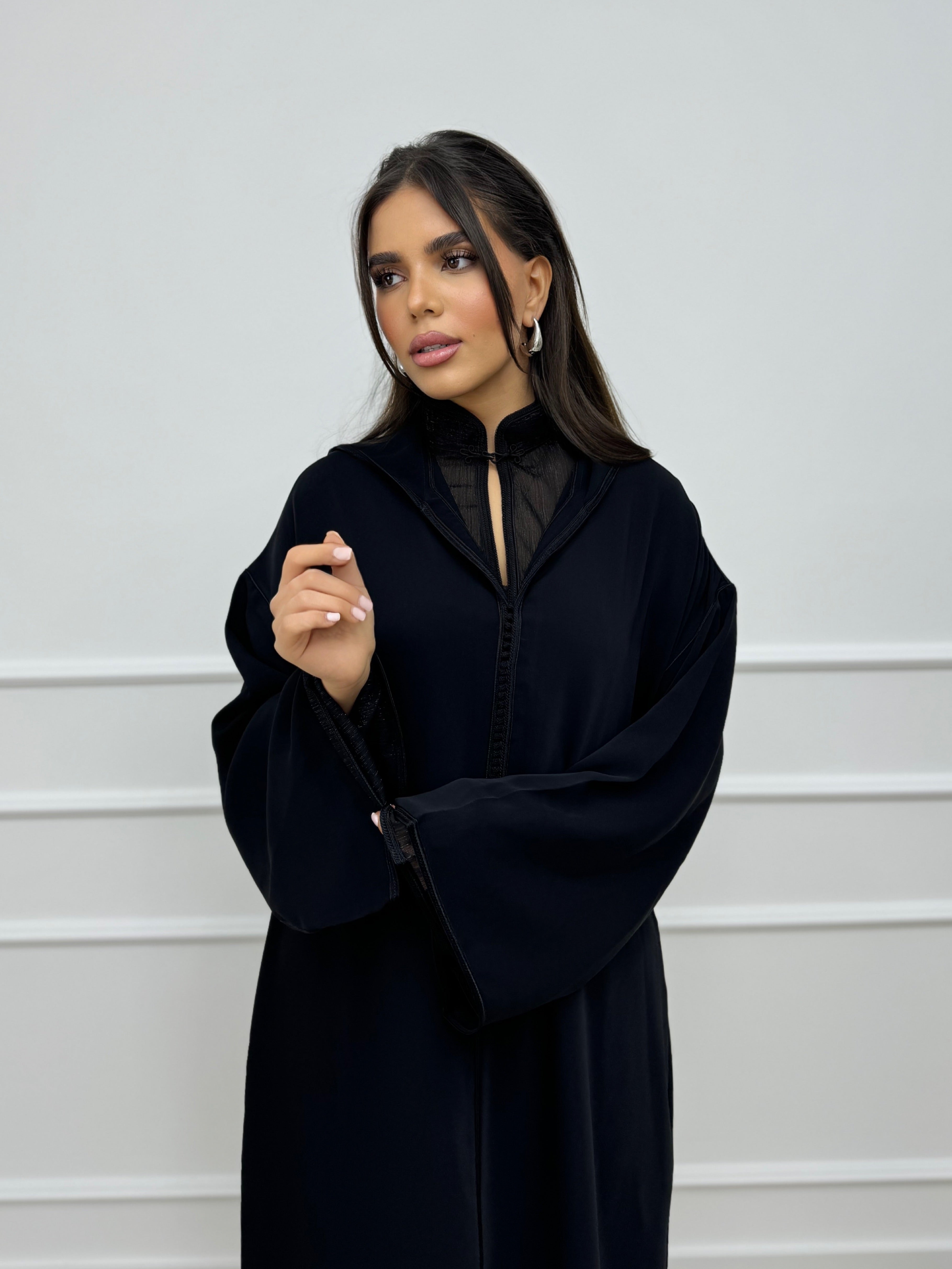 Elegant black Moroccan jellaba – Jellaba Aniya modest fashion