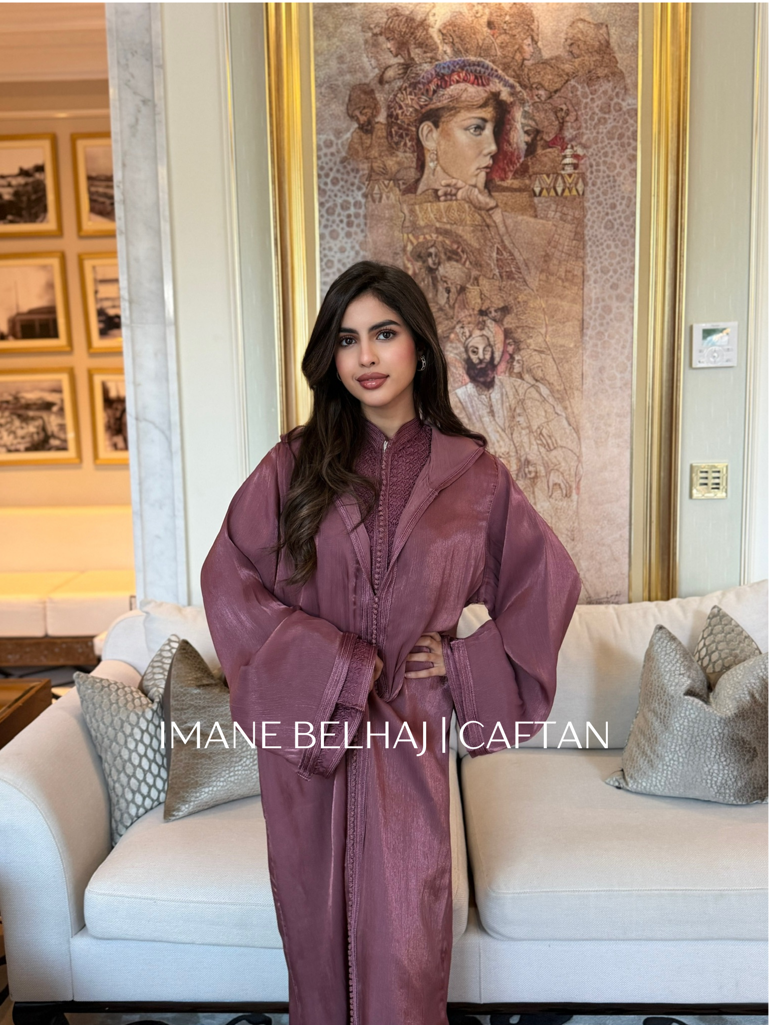 Moroccan jellaba caftan luxury modest ramadan eid dress mauve purple