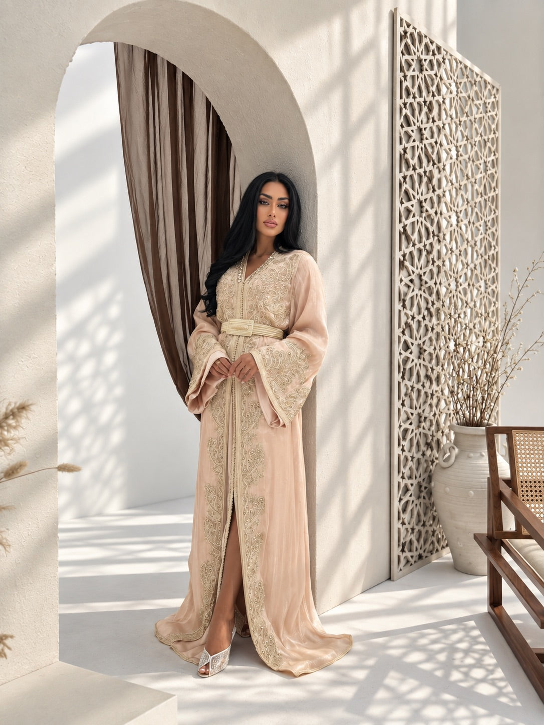 Two-piece Moroccan takchita for weddings Eid and engagements
