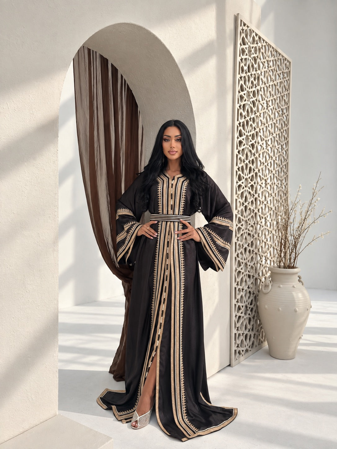Black luxury Moroccan takchita for Eid and special occasions